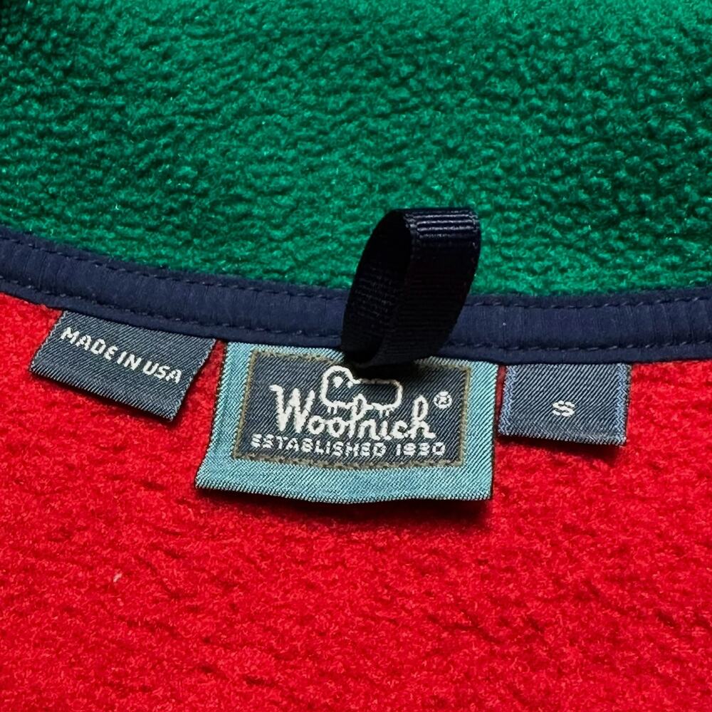 Vintage 80s 90s Woolrich Colorblock Fleece T Snap Synchilla Style USA Made Sz S - Picture 4 of 6